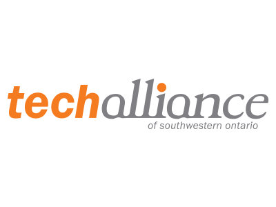 techalliance of southwestern ontario techalliance logo featuring orange and grey lettering